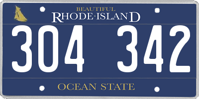 RI license plate 304342
