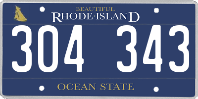 RI license plate 304343