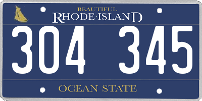 RI license plate 304345