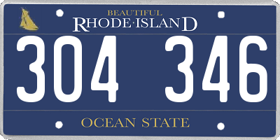 RI license plate 304346