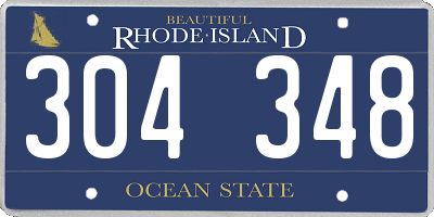 RI license plate 304348