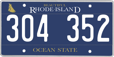 RI license plate 304352
