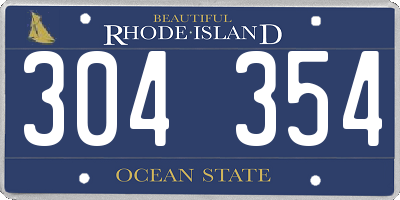 RI license plate 304354
