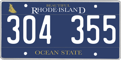 RI license plate 304355
