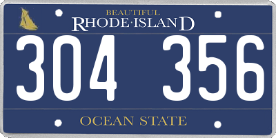 RI license plate 304356