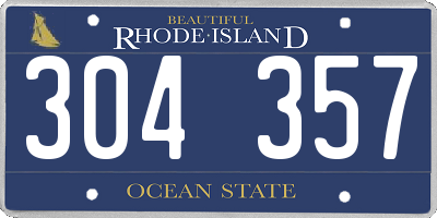 RI license plate 304357