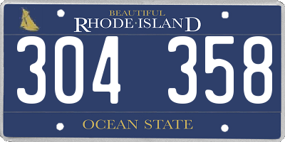 RI license plate 304358