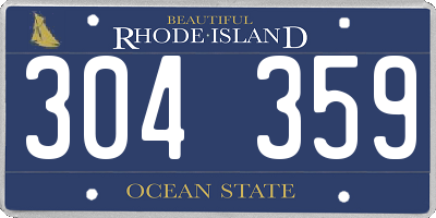 RI license plate 304359