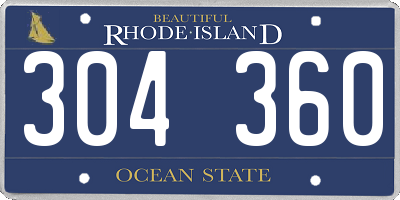 RI license plate 304360