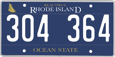 RI license plate 304364