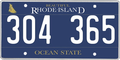 RI license plate 304365