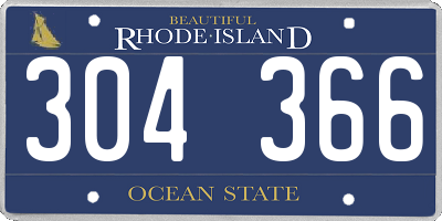 RI license plate 304366