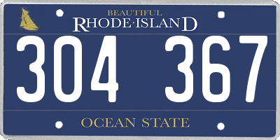 RI license plate 304367