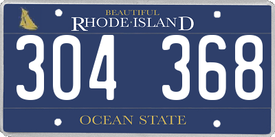 RI license plate 304368
