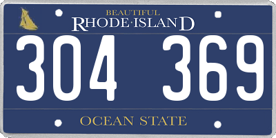 RI license plate 304369