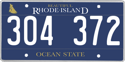 RI license plate 304372