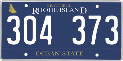 RI license plate 304373