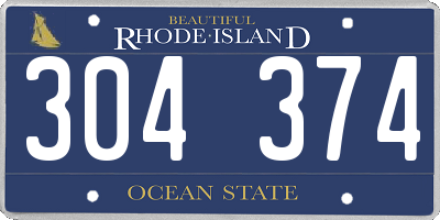 RI license plate 304374