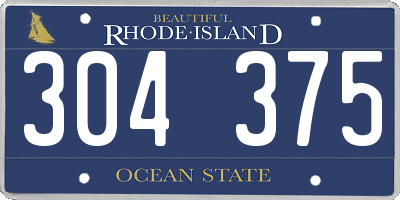 RI license plate 304375
