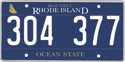 RI license plate 304377