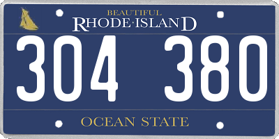 RI license plate 304380