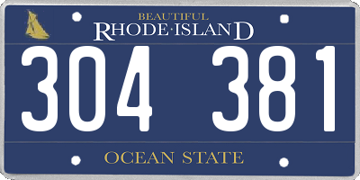 RI license plate 304381