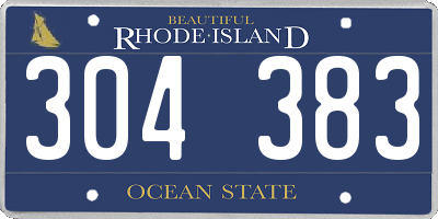 RI license plate 304383