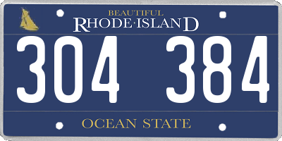 RI license plate 304384
