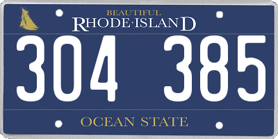 RI license plate 304385