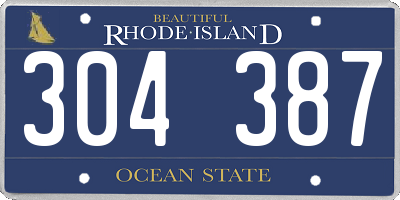 RI license plate 304387
