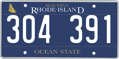 RI license plate 304391