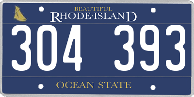 RI license plate 304393