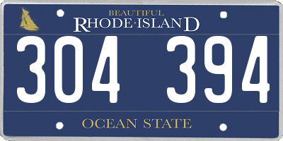 RI license plate 304394