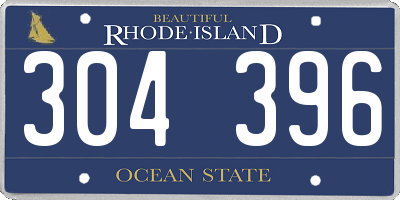 RI license plate 304396