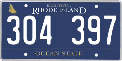 RI license plate 304397