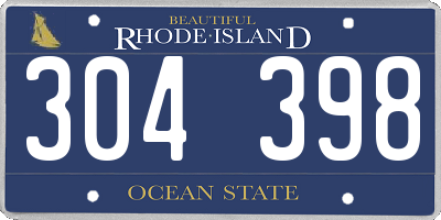 RI license plate 304398