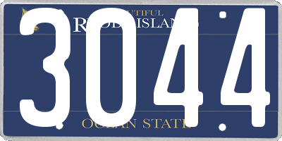 RI license plate 3044