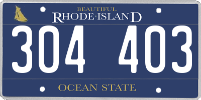 RI license plate 304403