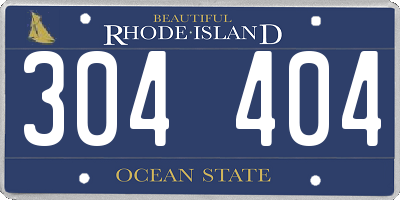 RI license plate 304404