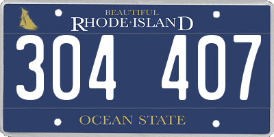 RI license plate 304407