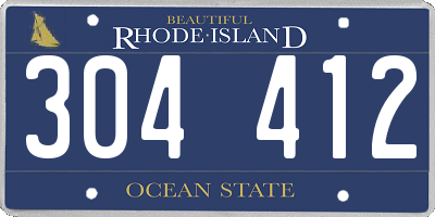 RI license plate 304412