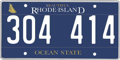RI license plate 304414