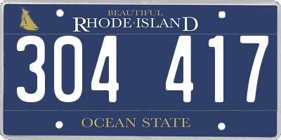 RI license plate 304417