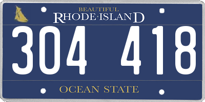 RI license plate 304418