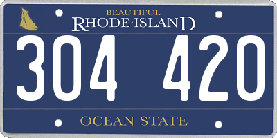 RI license plate 304420