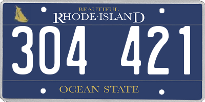 RI license plate 304421