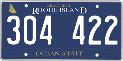 RI license plate 304422