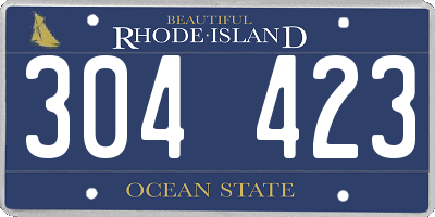 RI license plate 304423
