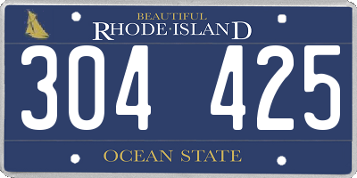 RI license plate 304425