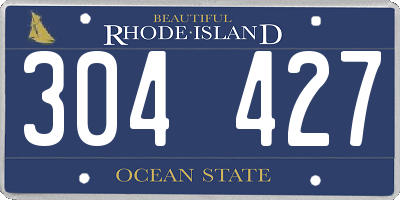 RI license plate 304427